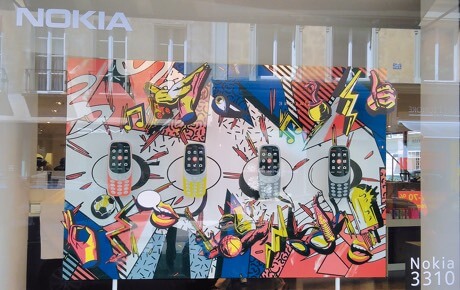 Impression d'une vitrine Nokia